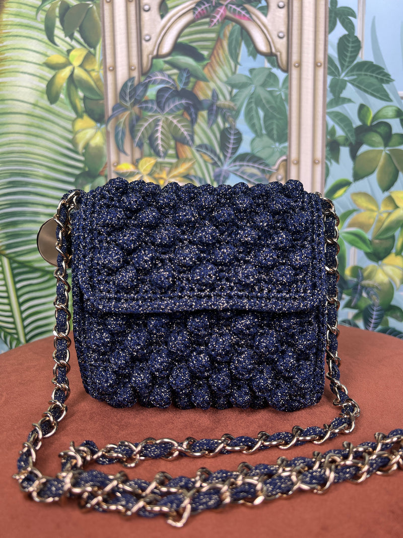 Missoni raffia mini crossbody bag blue