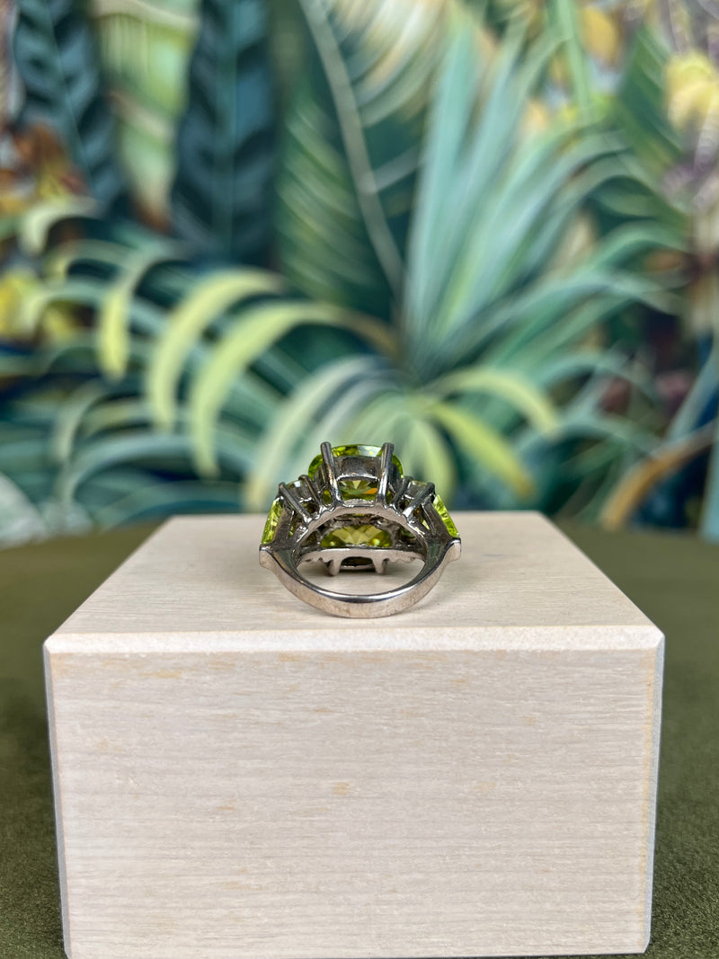 Cocktail ring silver 925 rhinestones