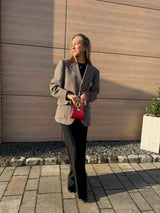 Fendi scarlet sage red mini peekaboo top handle bag