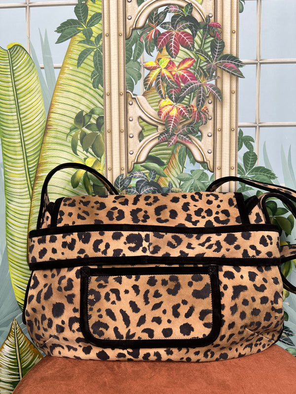 Pierre Hardy leopard suede bag