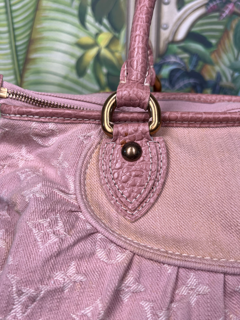 Louis Vuitton pink monogram denim neo cabby MM bag