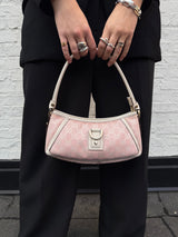 Gucci pink GG canvas Abby D ring baguette bag