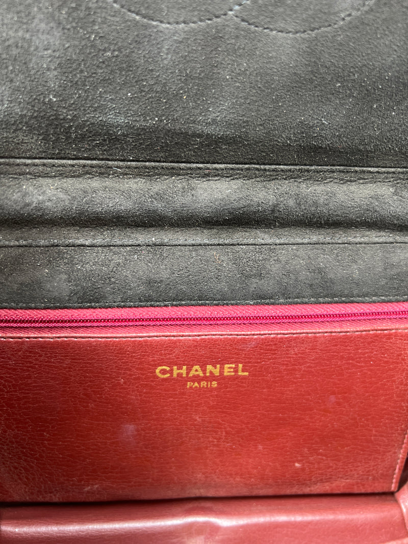 Chanel flap suede black gold hardware