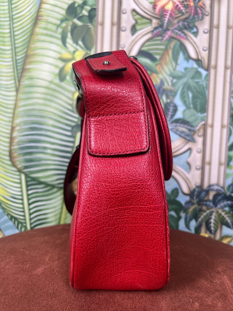 Burberry red leather bag