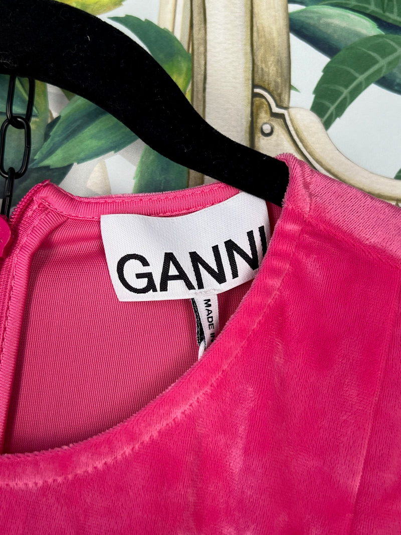 ganni pink velvet dress Ruched velvet minidress in pink - Ganni