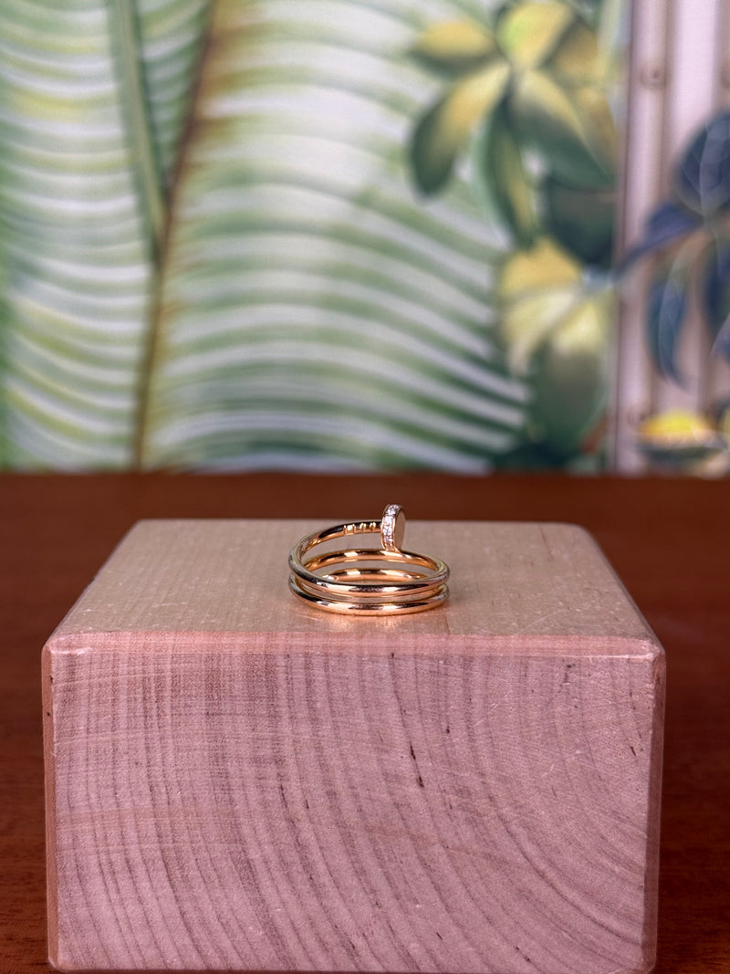 Cartier Juste un Clou ring, Double, diamonds yellow gold