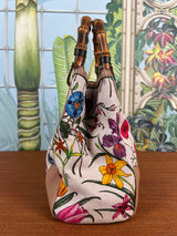 Gucci flora bamboo top handle bag