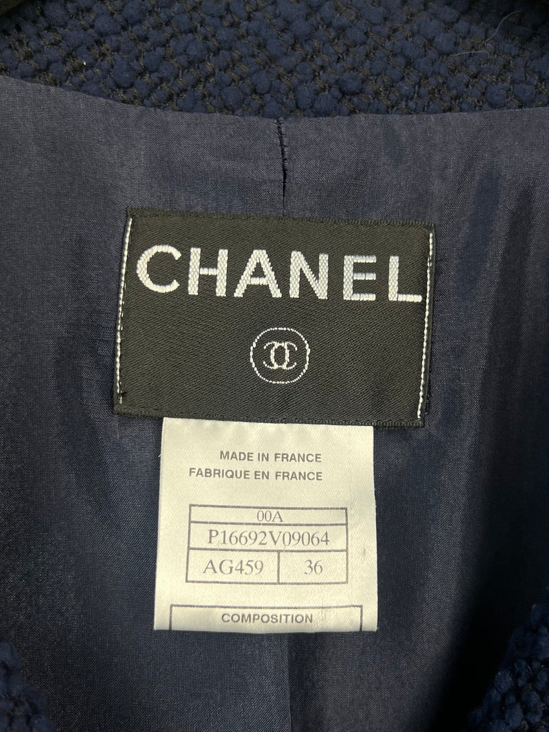 Chanel navy tweed set 2000s