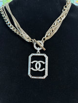 Chanel coco mark multi chain pendant necklace