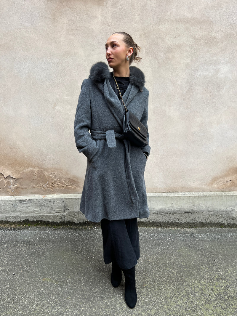 MaxMara coat grey with fur