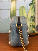 Gucci marmont Denim bag/pearls