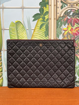 Chanel timeless clutch black caviar leather