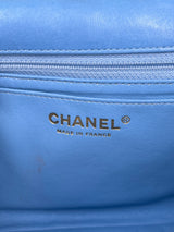 Chanel flap bag classic timeless Valentine collection blue