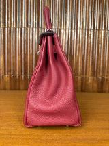 Hermès Kelly 28 Retourne Rouge Grenat Togo Palladium