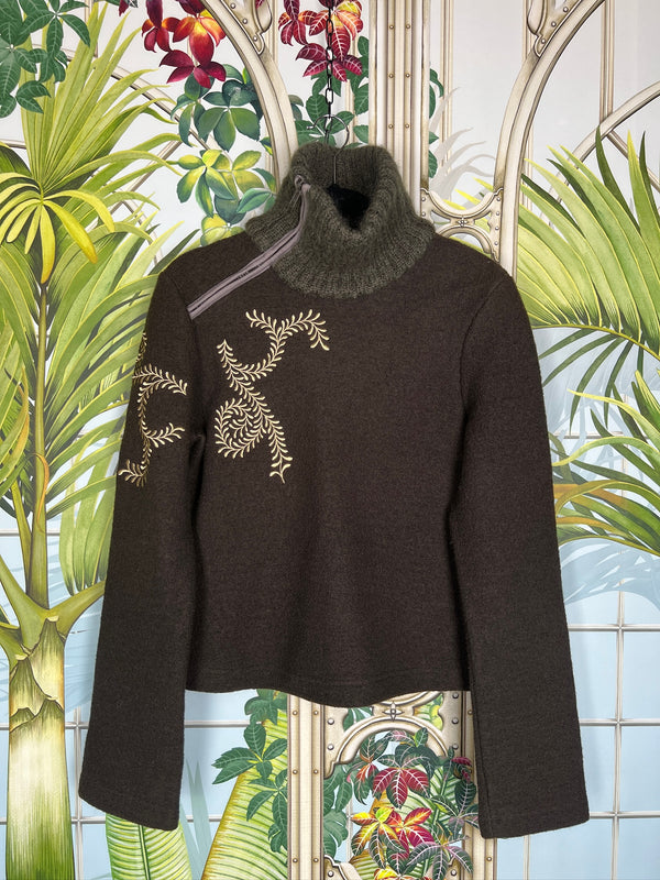 Munthe plus simonsen knitted sweater brown/green