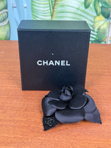 Chanel brooch black camellia flower