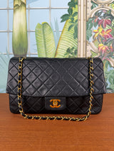 Chanel vintage single Flap Bag black medium/large