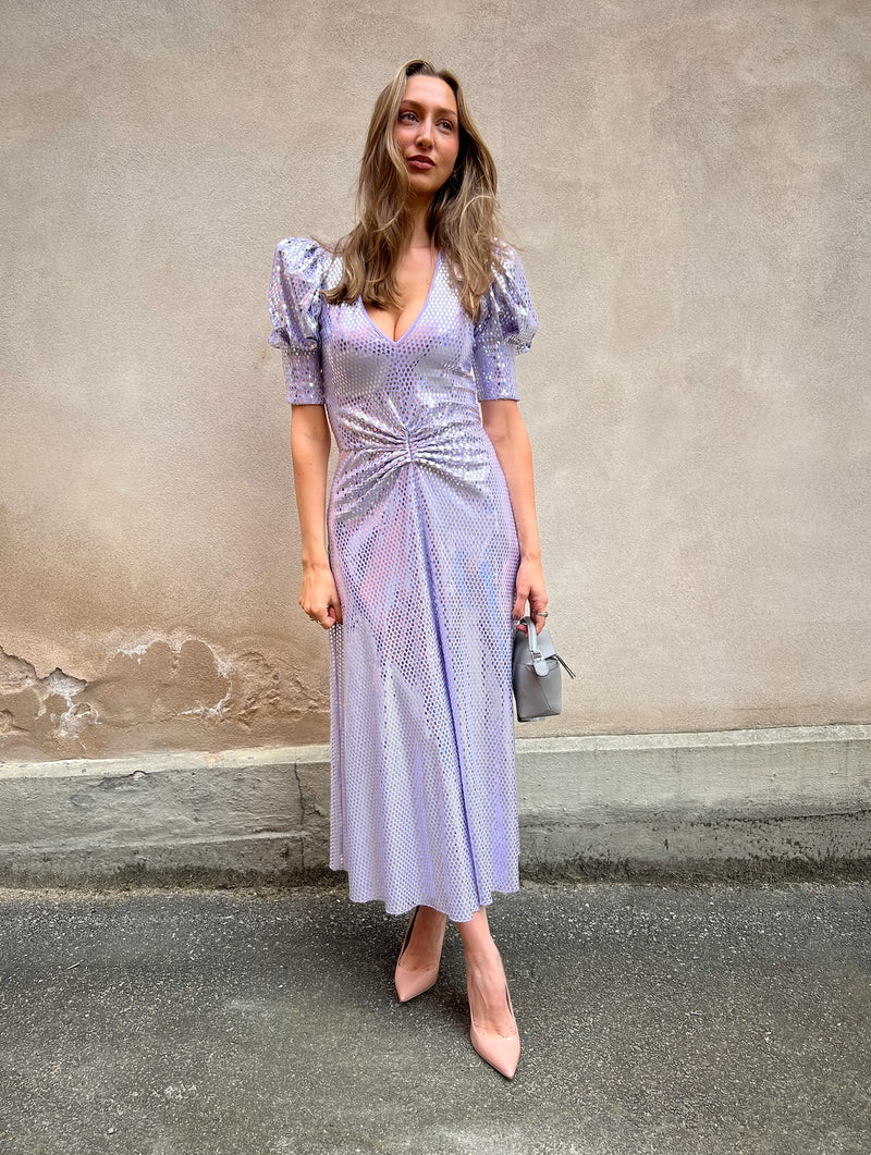 Rotate Sierna purple glitter dress