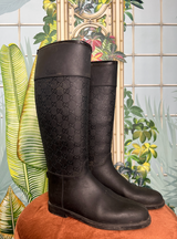 Gucci rubber boots riding model black