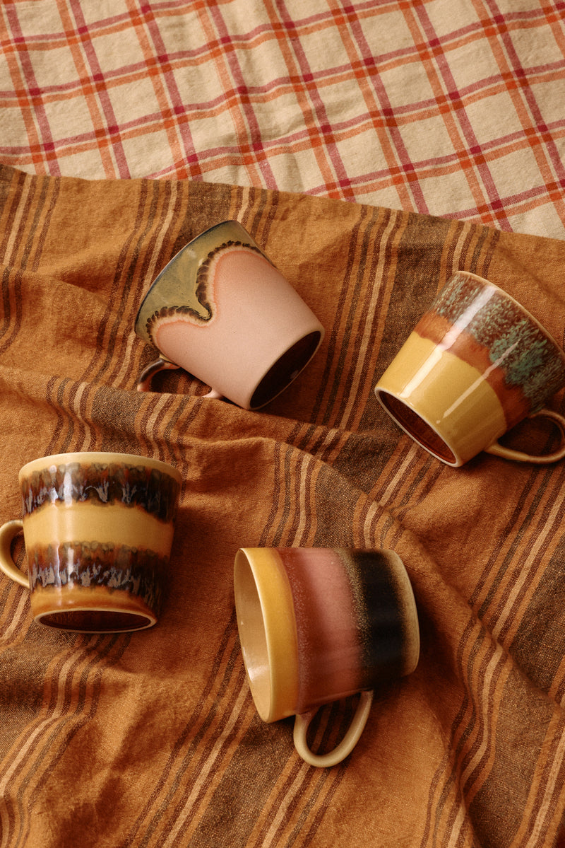 Hkliving 70s ceramics cappuccino mugs vista (set of 4)