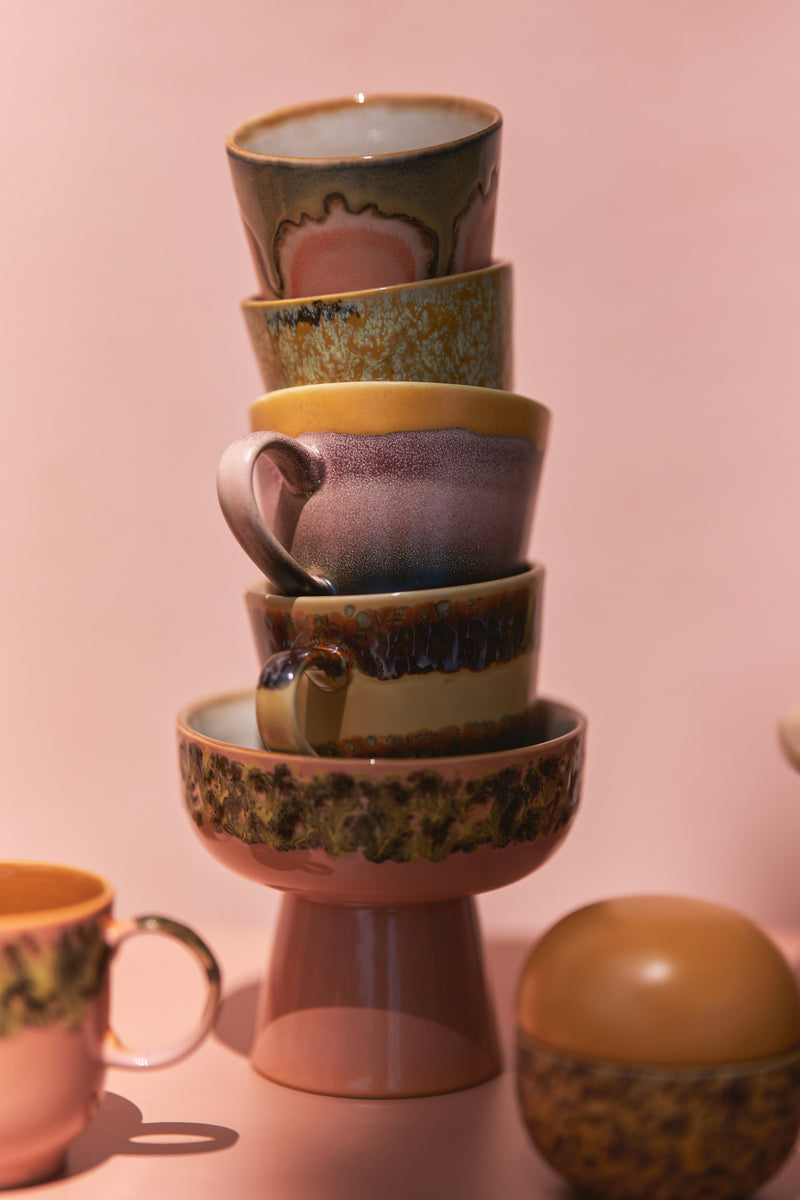 Hkliving 70s ceramics cappuccino mugs vista (set of 4)