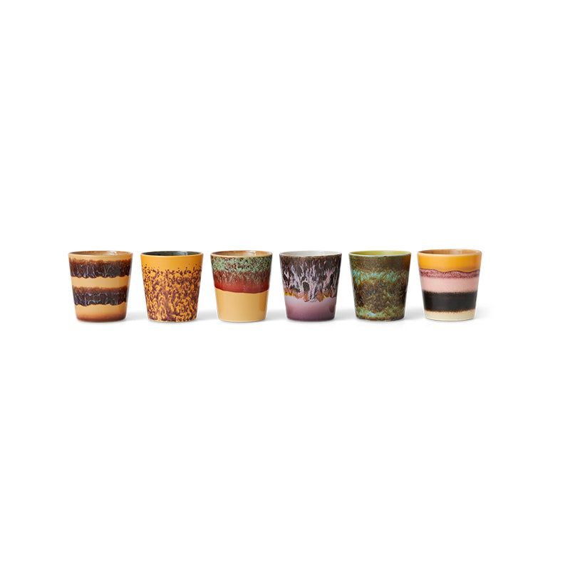 Hkliving 70s ceramics : coffee mugs valley (set of 6)