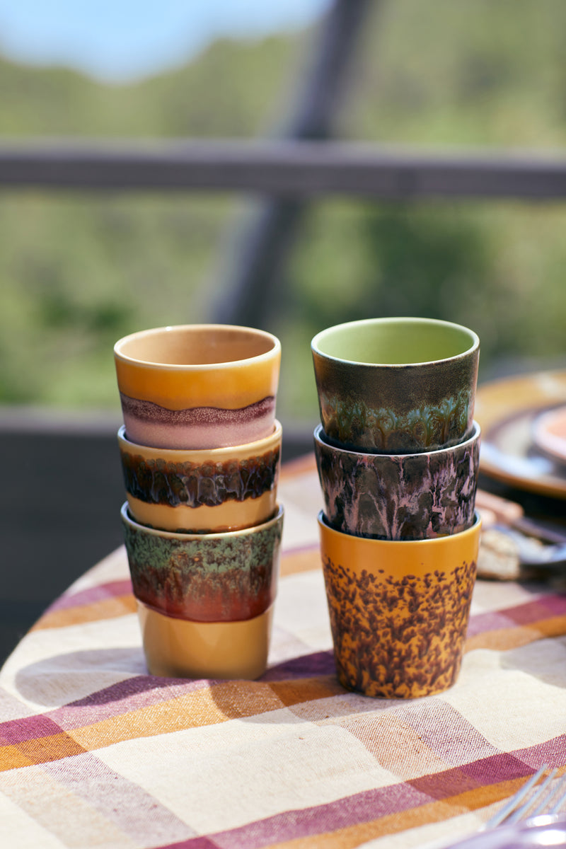 Hkliving 70s ceramics : coffee mugs valley (set of 6)