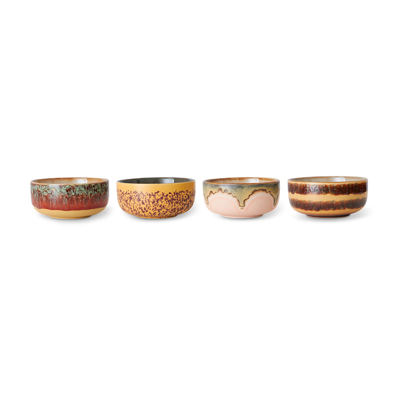 Hkliving 70s ceramics  dessert bowls harbour (set of 4)