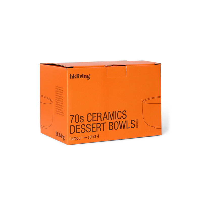 Hkliving 70s ceramics  dessert bowls harbour (set of 4)