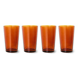 Hkliving 70s ceramics tea glasses amber brown (set of 4)