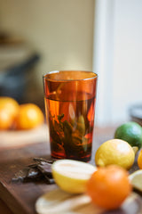 Hkliving 70s ceramics tea glasses amber brown (set of 4)