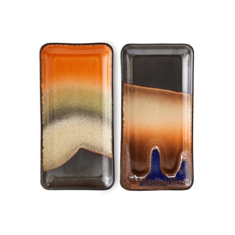 Hkliving 70s ceramics : small trays twenty four hours (set of 2)