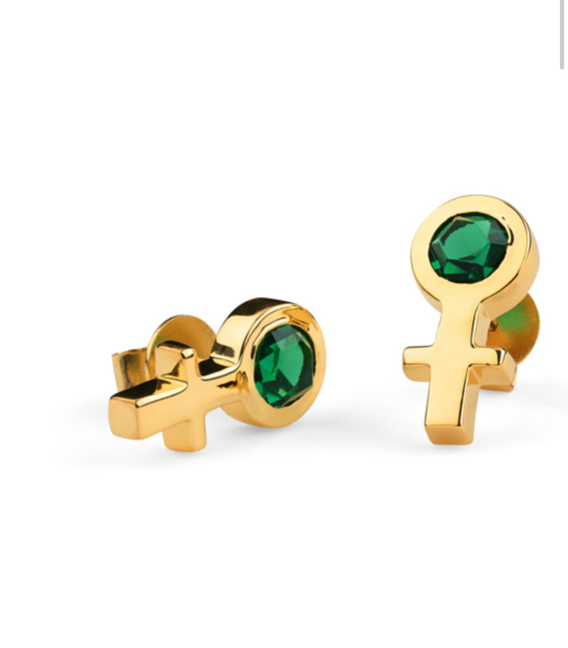 Sägen Future Is Female Golden Jade Earrings
