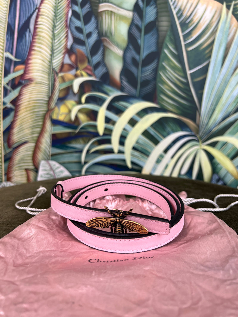 Christian Dior pink bee belt