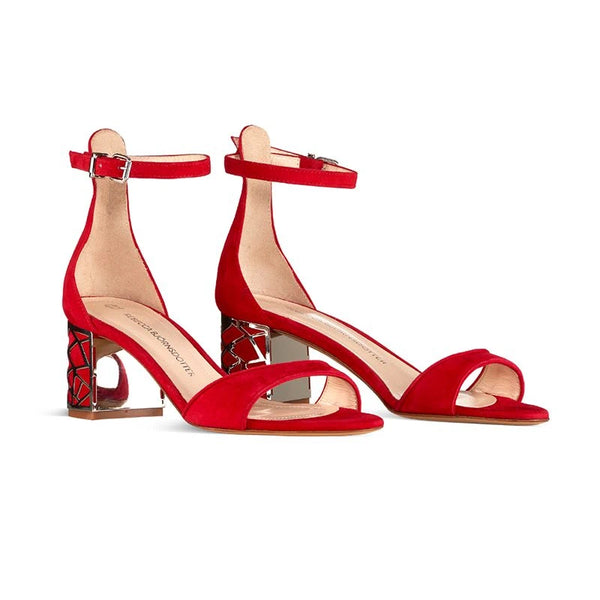 Rebecca Björnsdotter Lucy red suede sandal