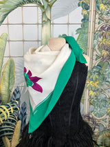 Chanel scarf white/Green