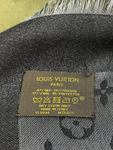 Louis Vuitton black monogram shiny shawl
