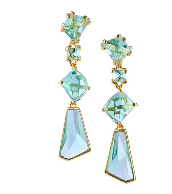 Sägen Prisma aqua golden Gala Earrings