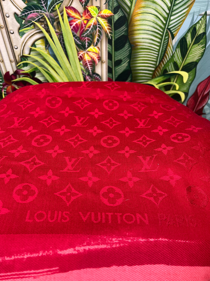 Louis Vuitton shawl monogram red