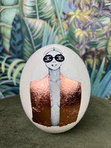 Hand painted ostrich egg Coco rosé