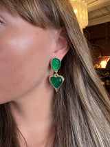 Green heart earrings