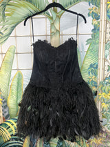 V Collection black feather dress