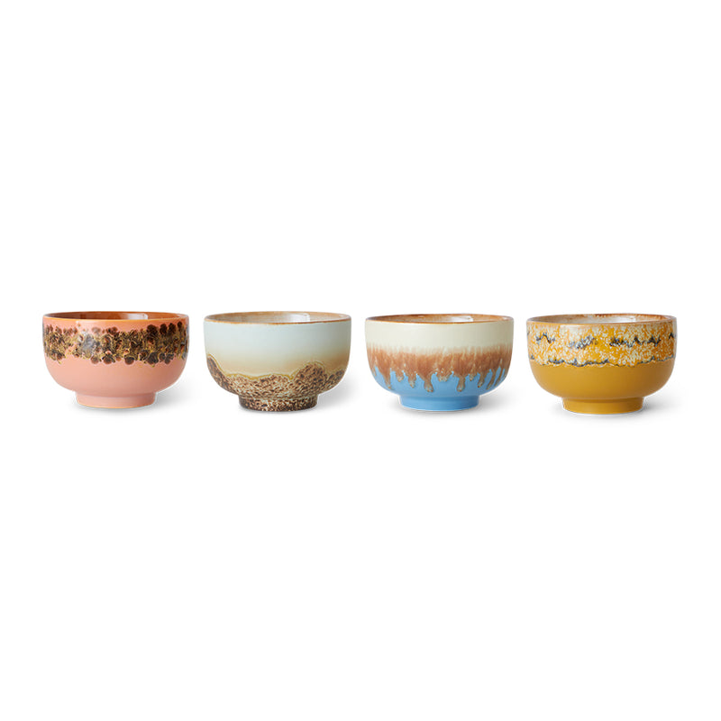 Hkliving 70s ceramics : noodle bowls seabreeze (set of 4)