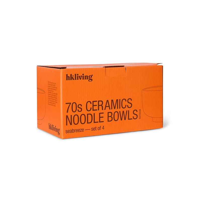 Hkliving 70s ceramics : noodle bowls seabreeze (set of 4)