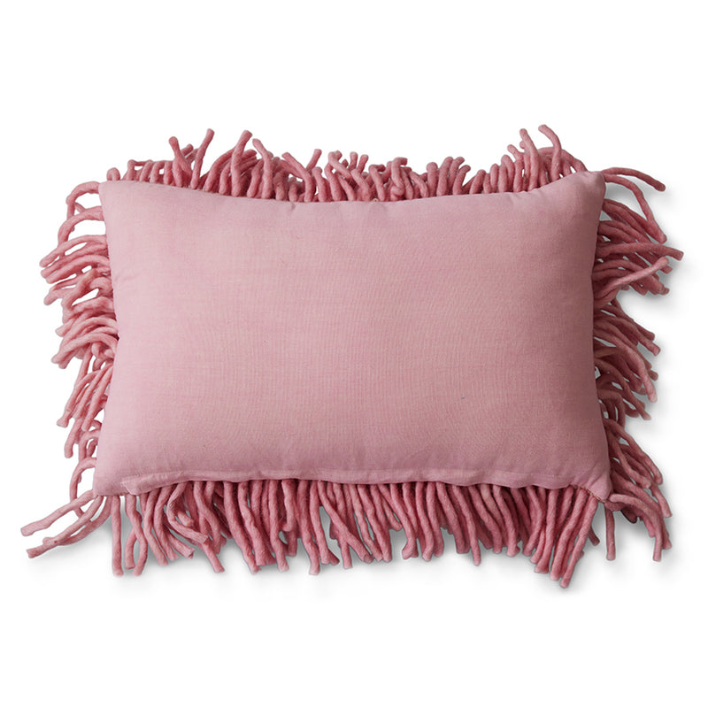 hkliving Rugged woolen cushion pink