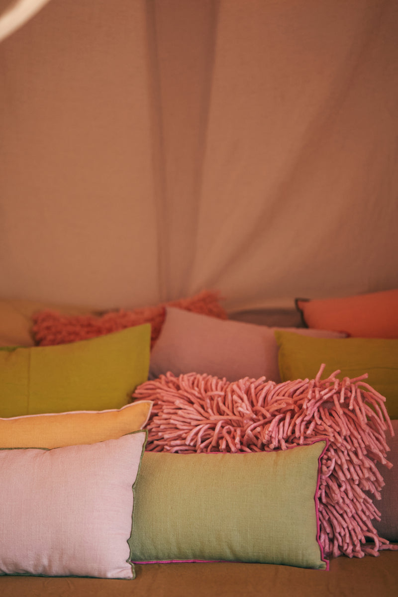 hkliving Rugged woolen cushion pink