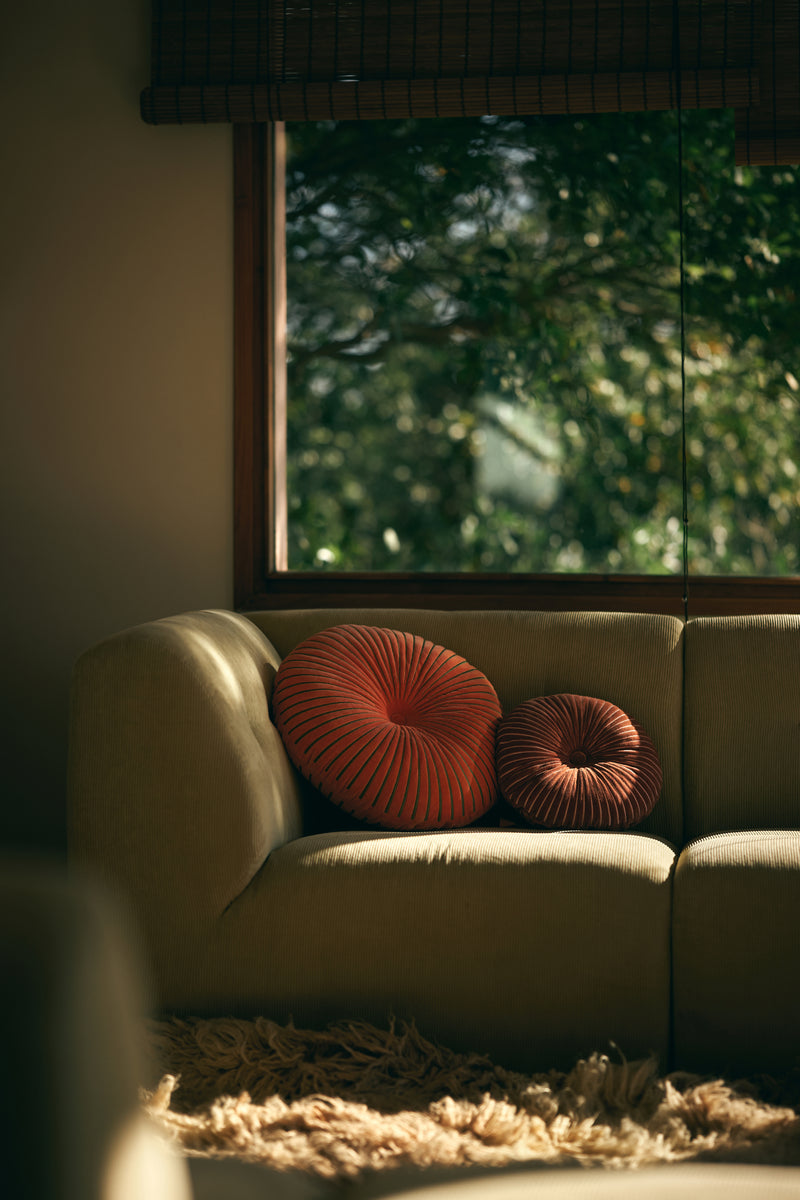 hkliving Round ripple cushion sienna