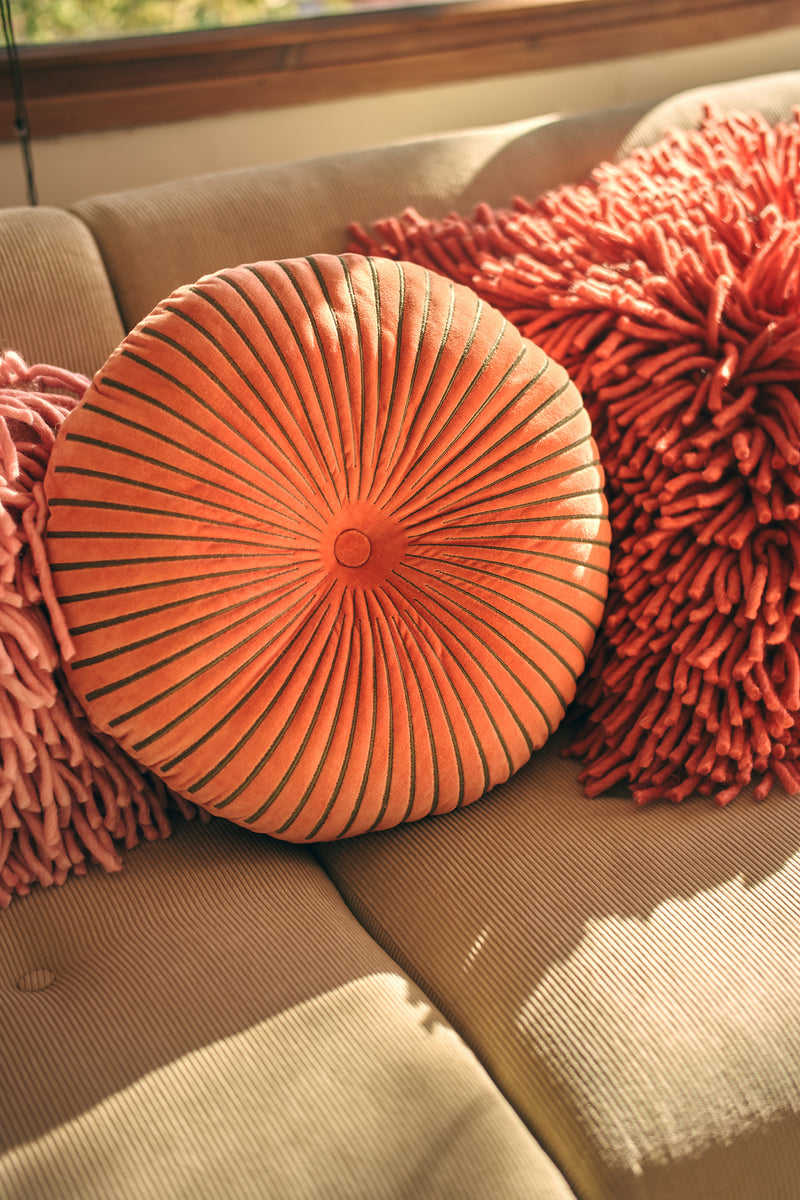 hkliving Round ripple cushion sienna