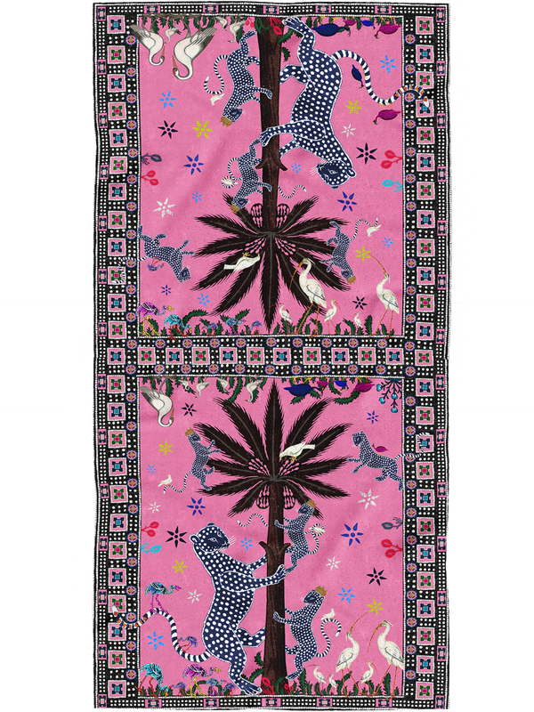 Ortigia Silk Scarf Palma Fuscia