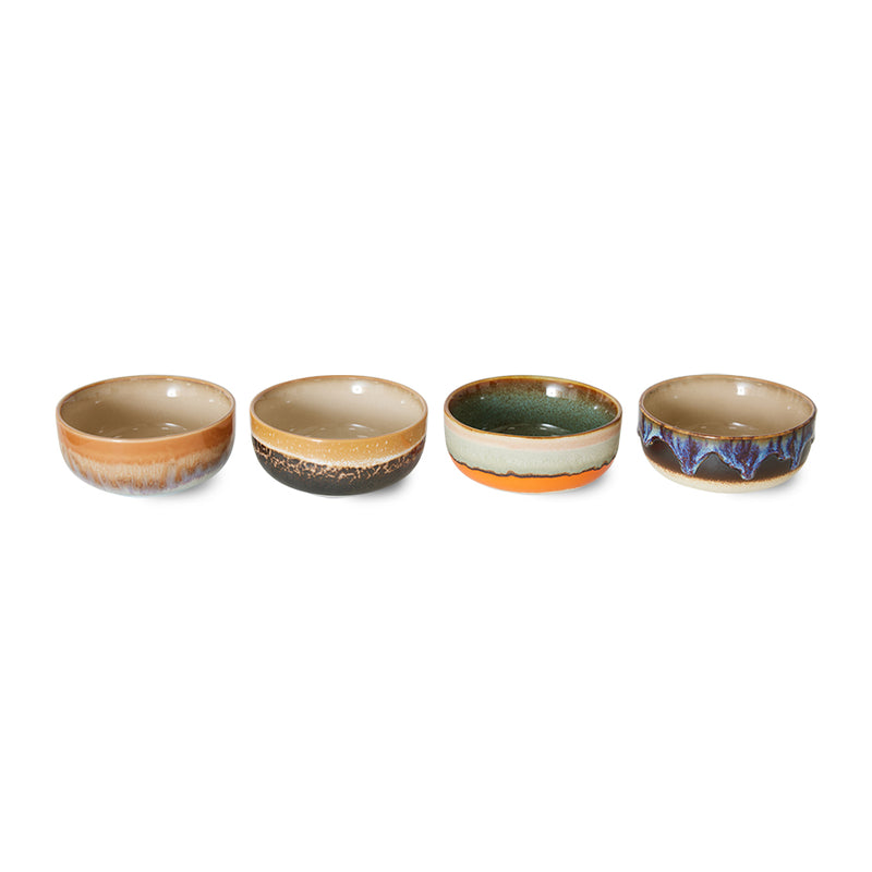 Hkliving 70s ceramics  tapas bowls crystal (set of 4)